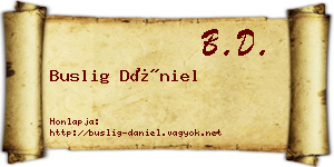Buslig Dániel névjegykártya